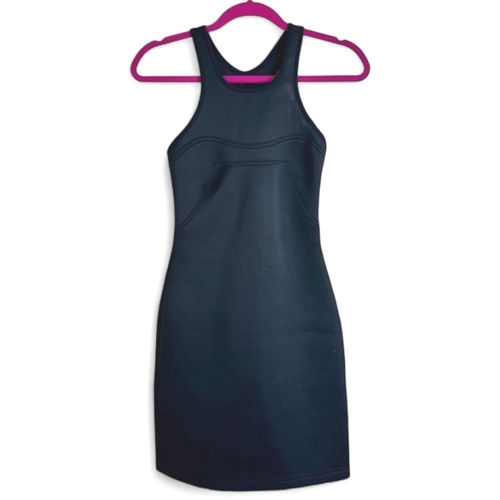 BLQ MD691 Scuba Racerback Open Back Mini Dress Black Size 1